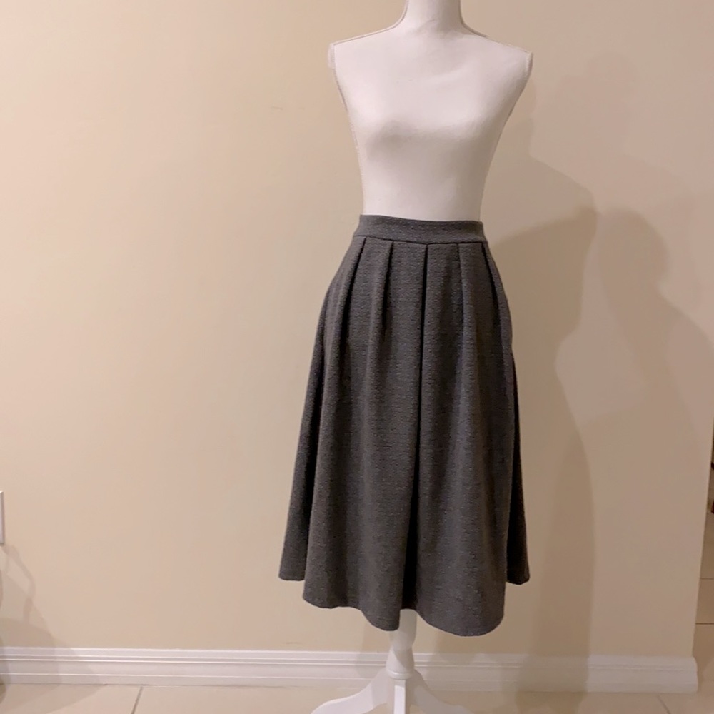 Everleigh A-Line Skirt, gray, side pockets size S